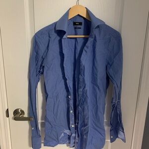 Hugo Boss Mens Blue Dress Shirt Size 15.5 39